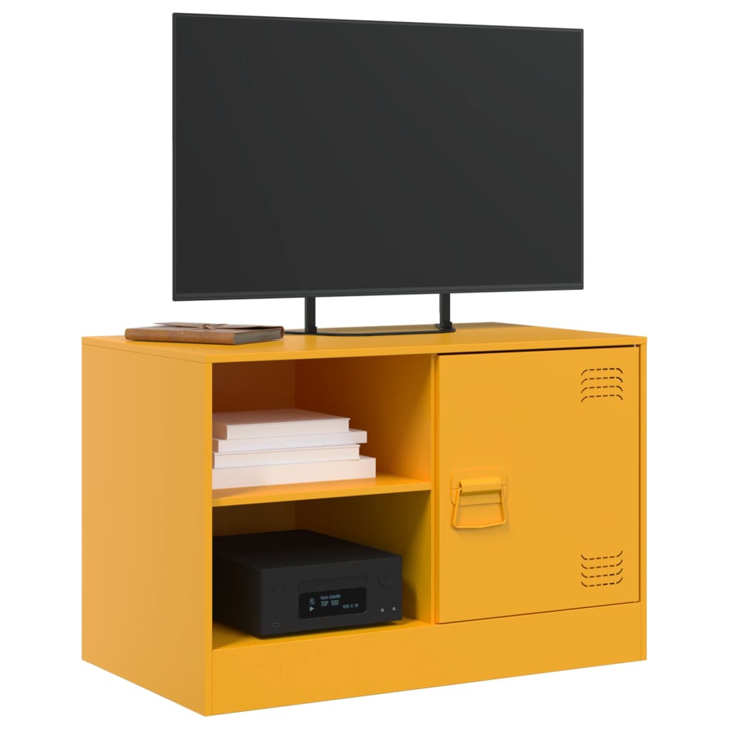 Mobili TV 2 pz Giallo Senape 67x39x44 cm in Acciaio 841698