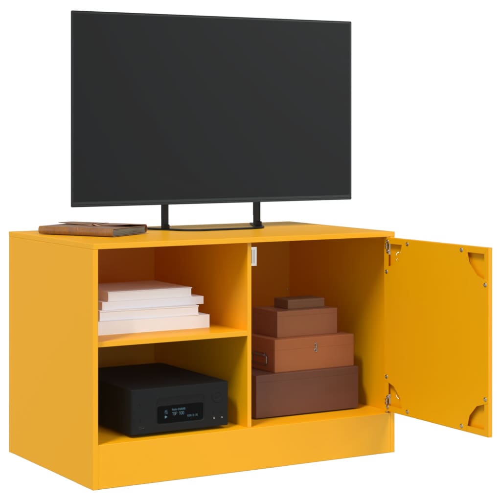 Mobili TV 2 pz Giallo Senape 67x39x44 cm in Acciaio 841698