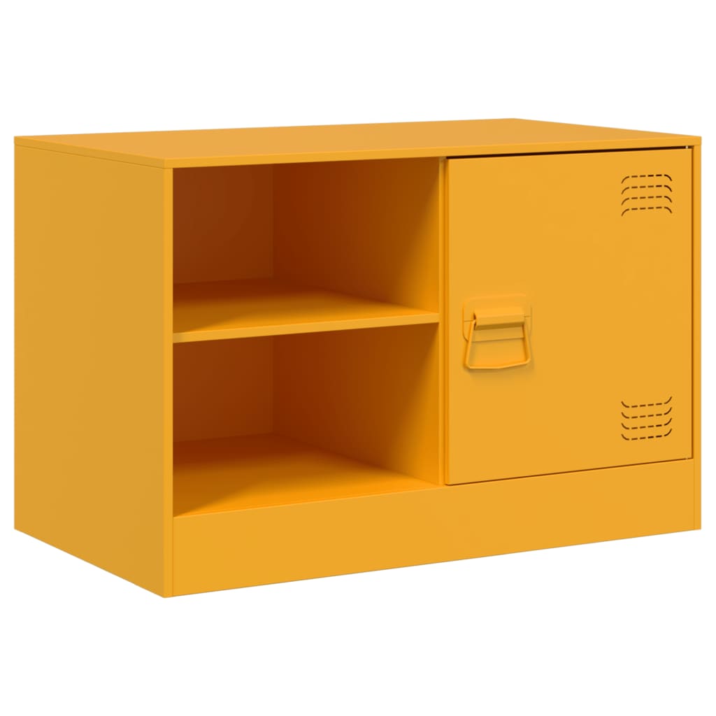 Mobili TV 2 pz Giallo Senape 67x39x44 cm in Acciaio 841698