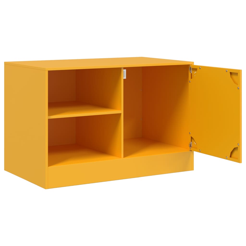 Mobili TV 2 pz Giallo Senape 67x39x44 cm in Acciaio 841698