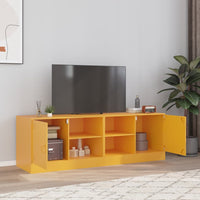 Mobili TV 2 pz Giallo Senape 67x39x44 cm in Acciaio 841698