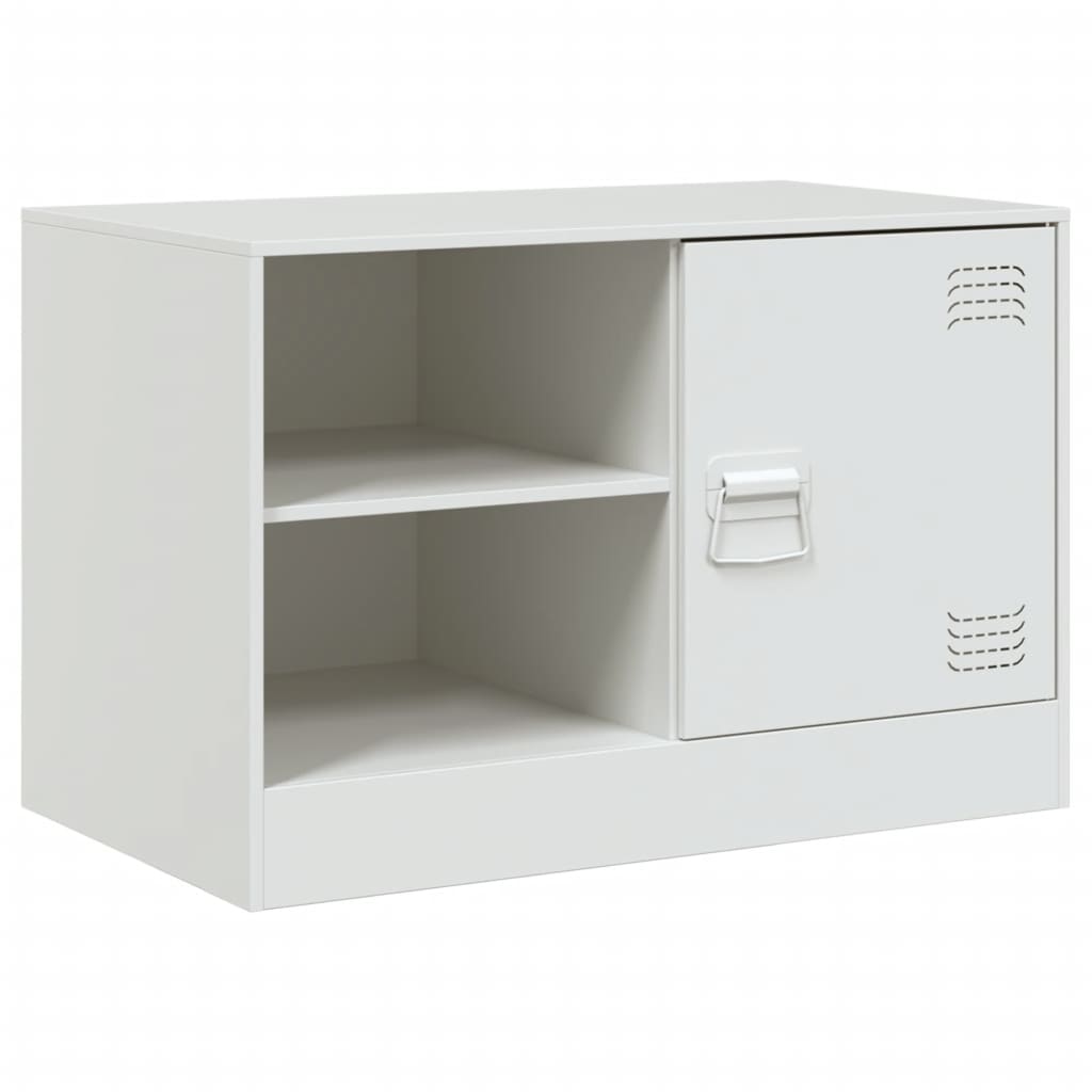 Mobile Porta TV Bianco 67x39x44 cm in Acciaio 841701