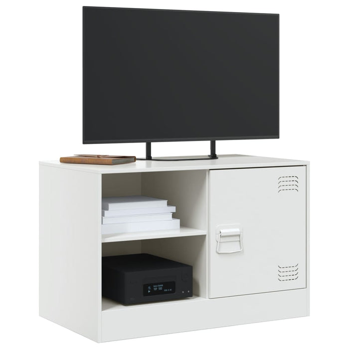 Mobile Porta TV Bianco 67x39x44 cm in Acciaio 841701