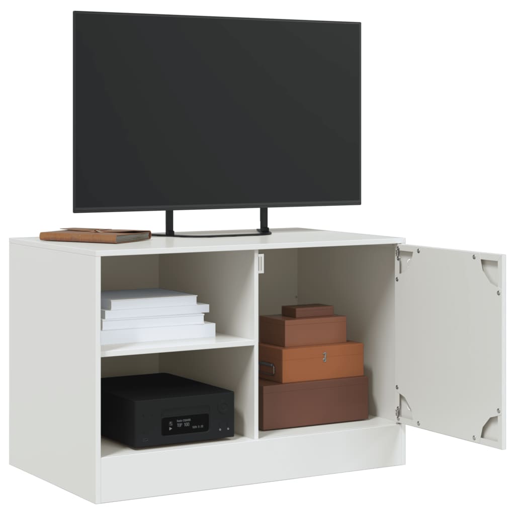 Mobile Porta TV Bianco 67x39x44 cm in Acciaio 841701