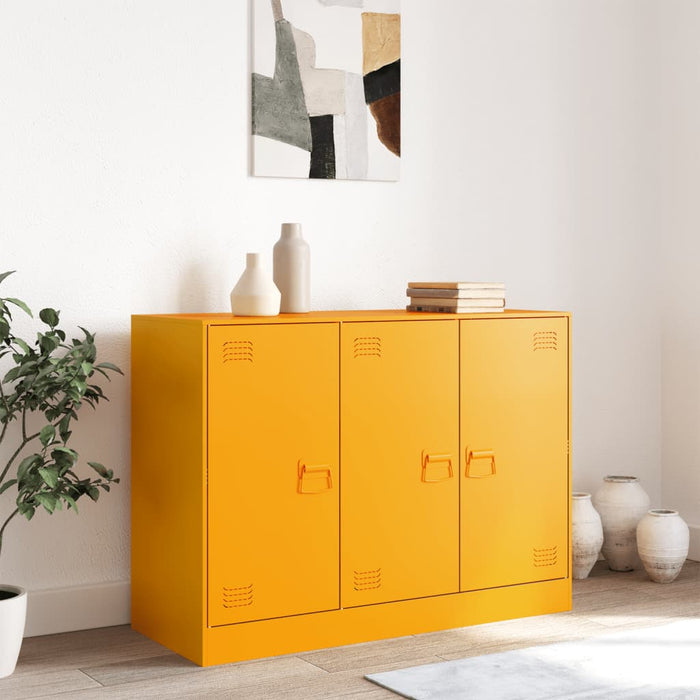 Credenza Giallo Senape 99x39x73 cm in Acciaio 841724