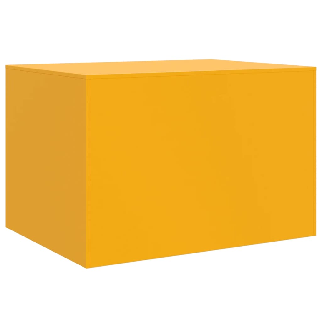 Tavolino da Salotto Giallo Senape 67x50x44 cm in Acciaio 841730