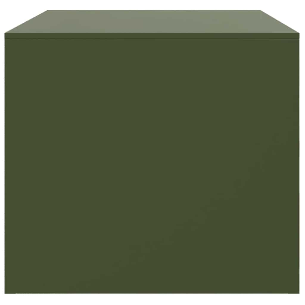 Tavolino da Salotto Verde Oliva 67x50x44 cm in Acciaio 841731