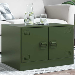 Tavolino da Salotto Verde Oliva 67x50x44 cm in Acciaio 841731