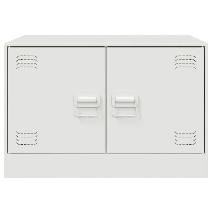 Tavolino da Salotto Bianco 67x50x44 cm in Acciaio 841732