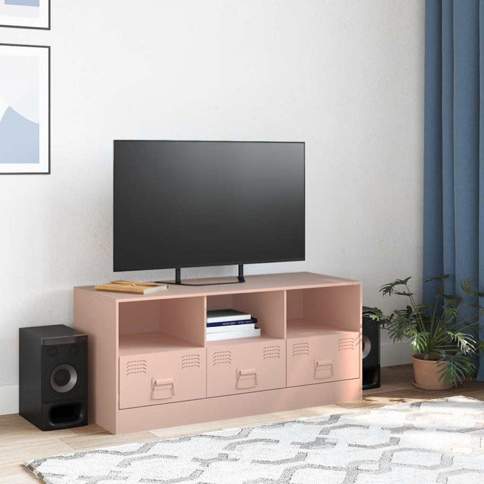 Mobile Porta TV Rosa 99x39x44 cm in Acciaio 841734