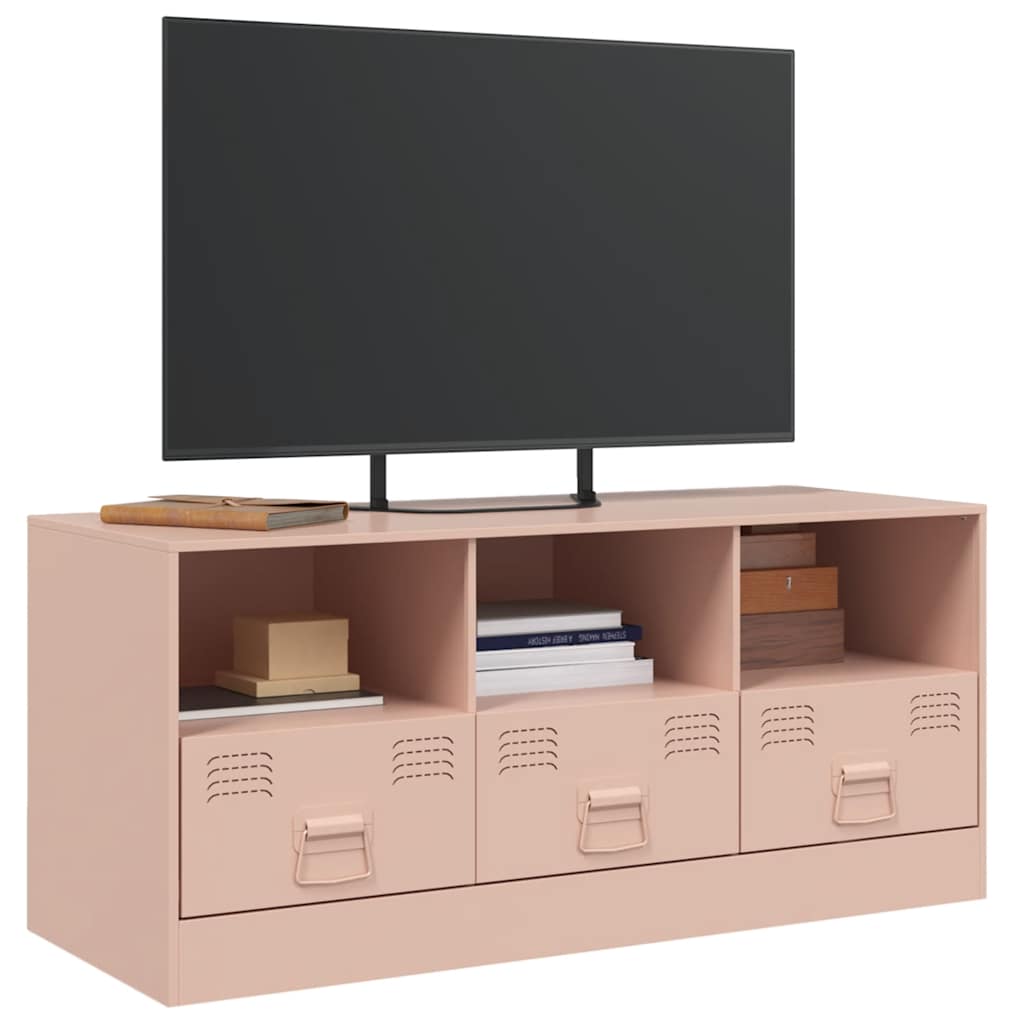 Mobile Porta TV Rosa 99x39x44 cm in Acciaio 841734