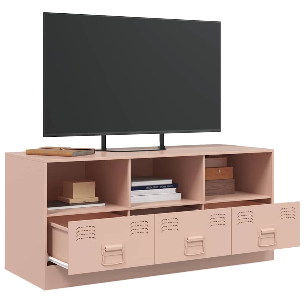 Mobile Porta TV Rosa 99x39x44 cm in Acciaio 841734