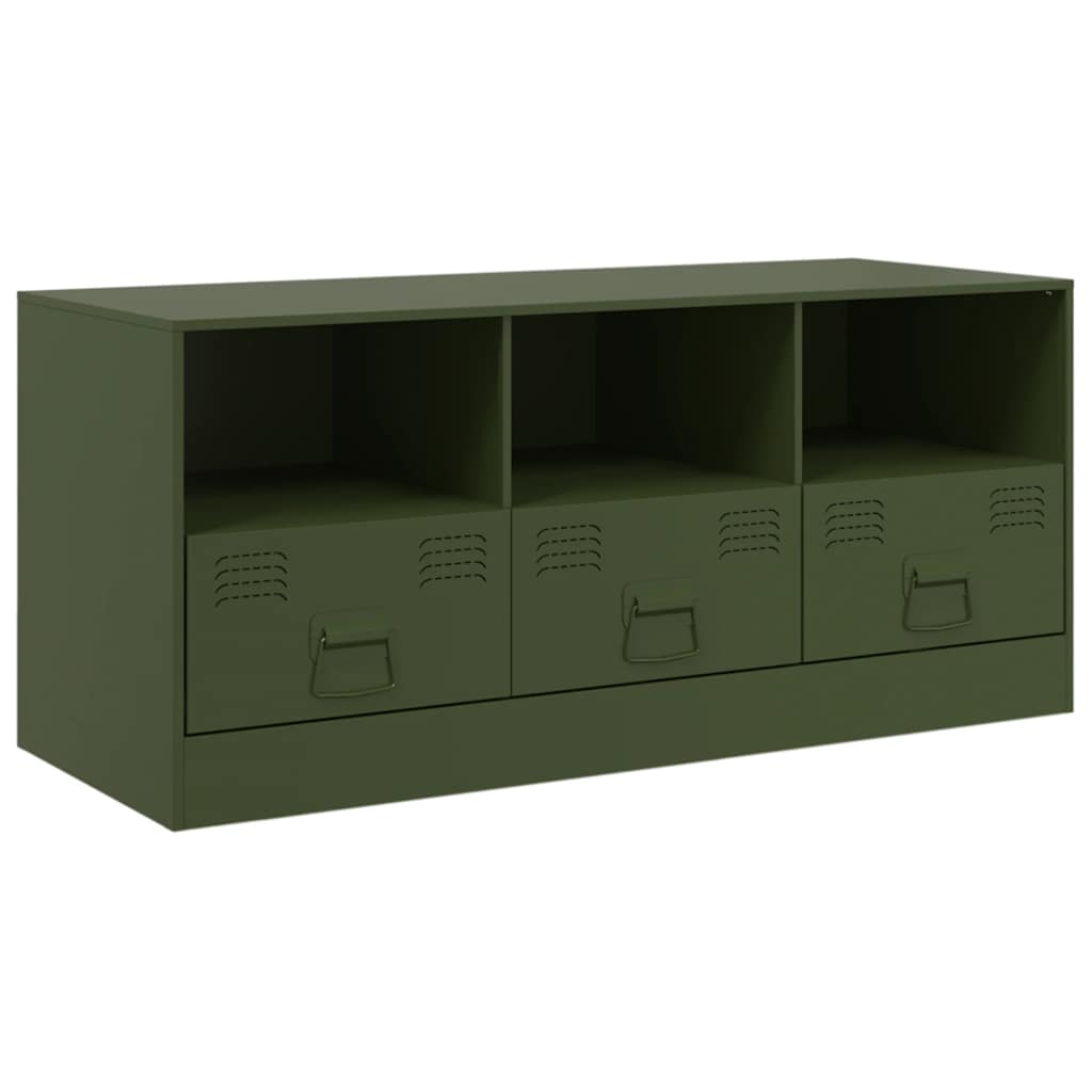 Mobile TV Verde Oliva 99x39x44 cm in Acciaio 841737