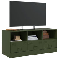 Mobile TV Verde Oliva 99x39x44 cm in Acciaio 841737