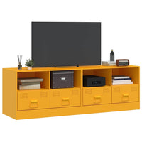 Mobili TV 2 pz Giallo Senape 67x39x44 cm in Acciaio 841746