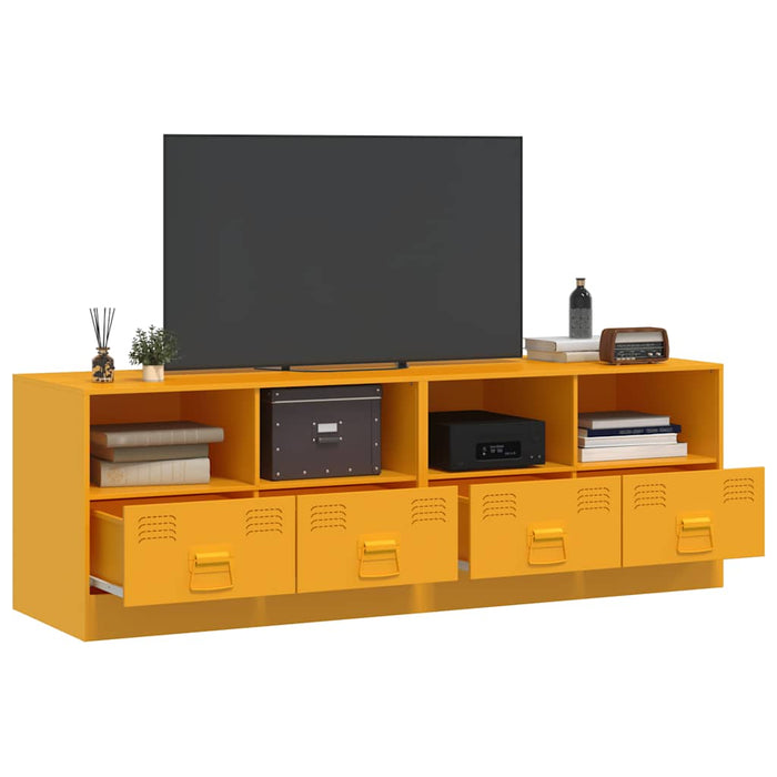 Mobili TV 2 pz Giallo Senape 67x39x44 cm in Acciaio 841746