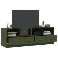 Mobili TV 2 pz Verde Oliva 67x39x44 cm in Acciaio 841748