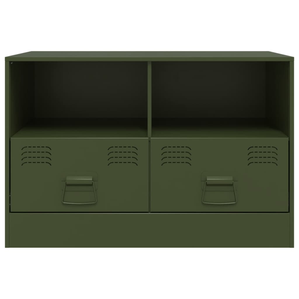 Mobili TV 2 pz Verde Oliva 67x39x44 cm in Acciaio 841748