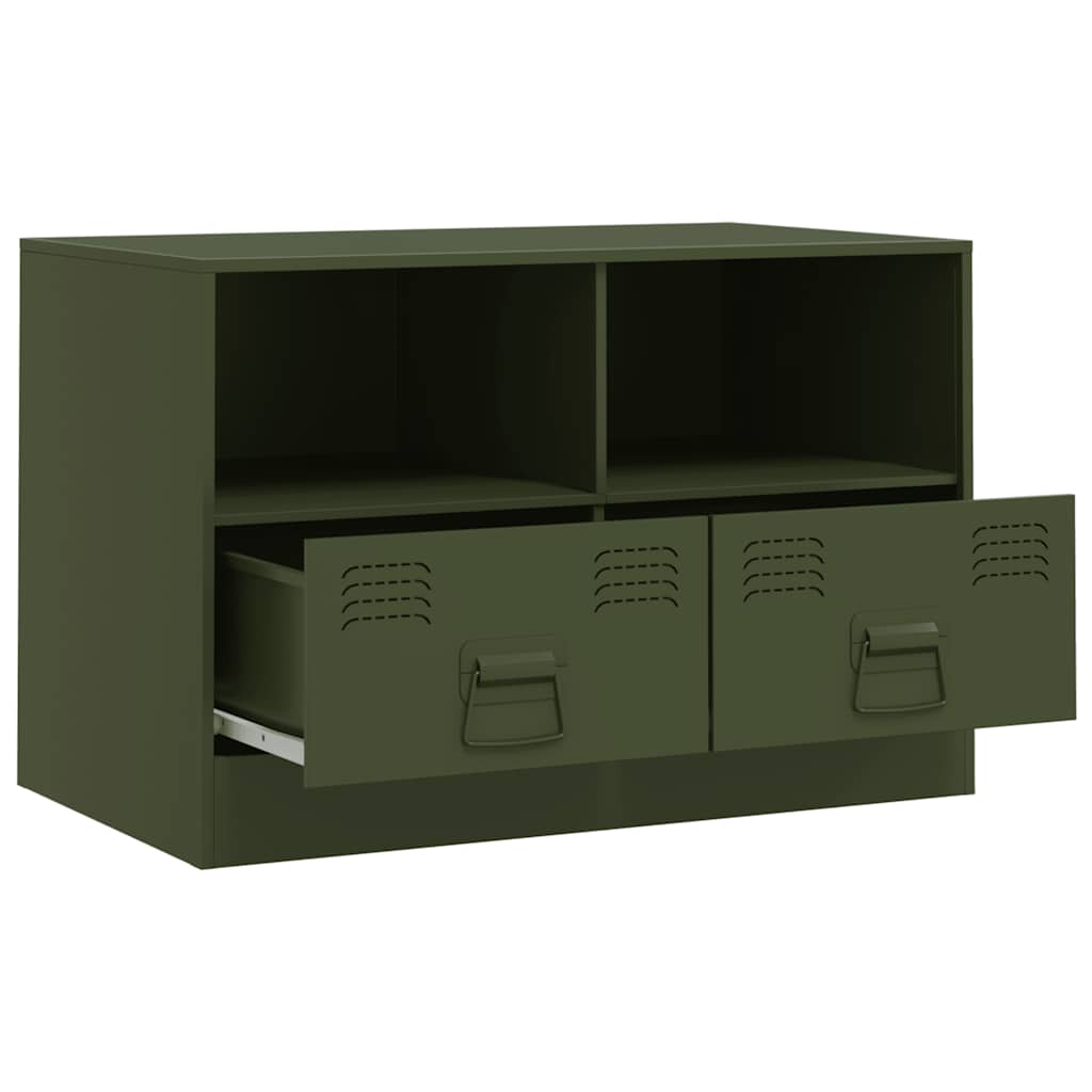 Mobili TV 2 pz Verde Oliva 67x39x44 cm in Acciaio 841748