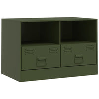 Mobili TV 2 pz Verde Oliva 67x39x44 cm in Acciaio 841748