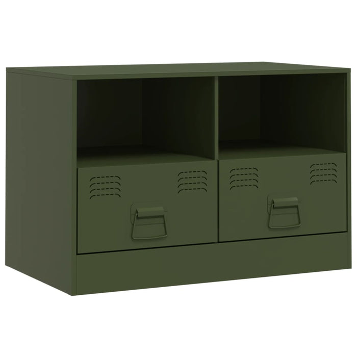 Mobili TV 2 pz Verde Oliva 67x39x44 cm in Acciaio 841748