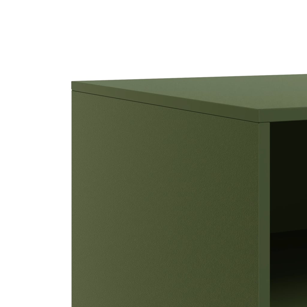 Mobili TV 2 pz Verde Oliva 67x39x44 cm in Acciaio 841748