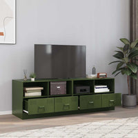 Mobili TV 2 pz Verde Oliva 67x39x44 cm in Acciaio 841748