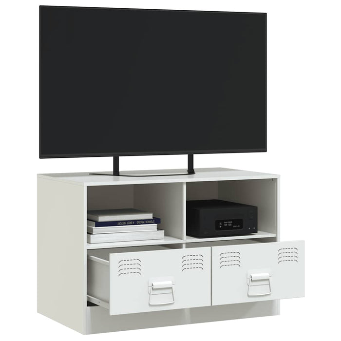 Mobile Porta TV Bianco 67x39x44 cm in Acciaio 841749