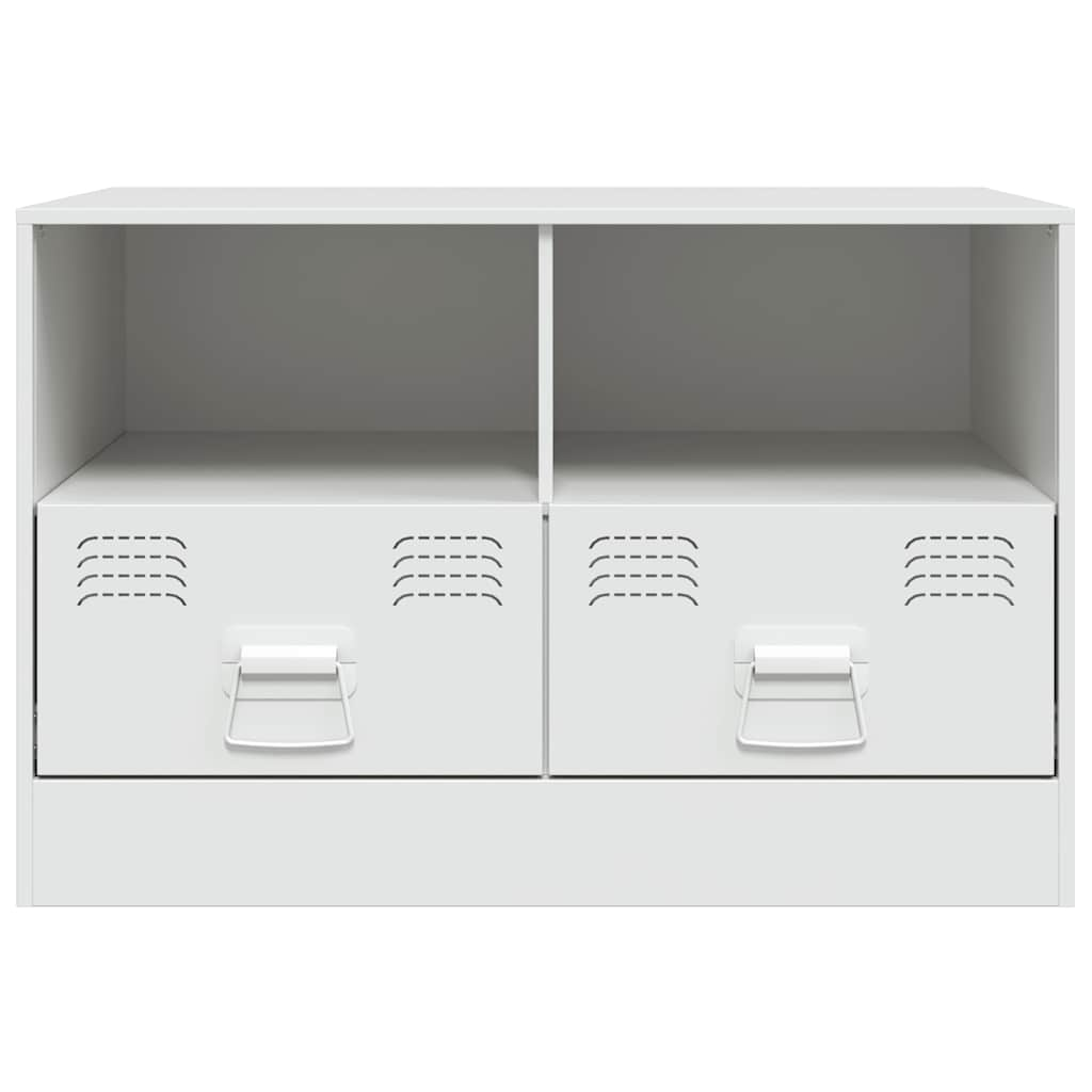 Mobile Porta TV Bianco 67x39x44 cm in Acciaio 841749