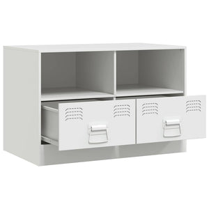 Mobile Porta TV Bianco 67x39x44 cm in Acciaio 841749