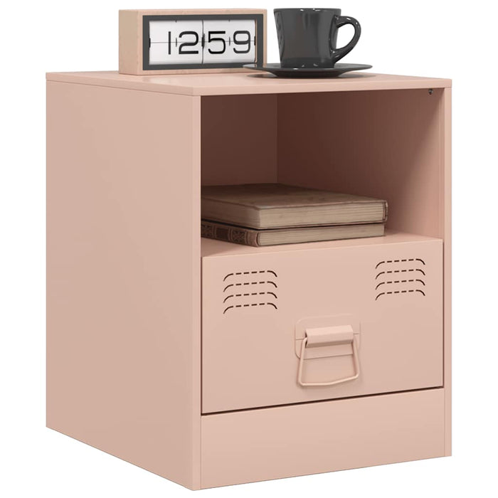 Comodini 2 pz Rosa 34,5x39x44 cm in Acciaio 841754