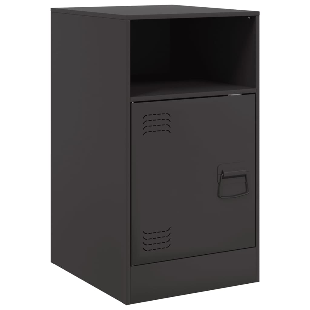 Comodino Nero 34,5x39x62 cm in Acciaio 841763