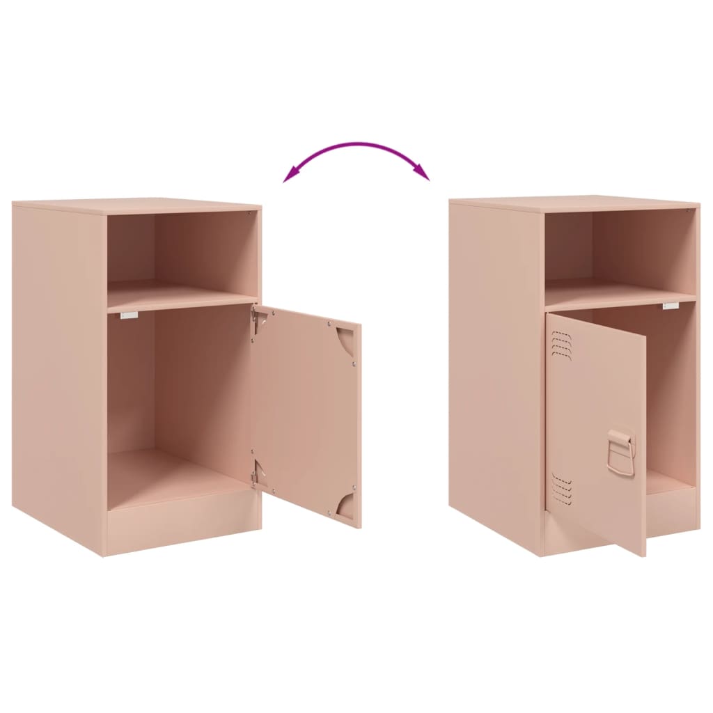 Comodini 2 pz Rosa 34,5x39x62 cm in Acciaio 841766