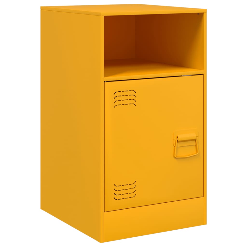 Comodini 2 pz Giallo Senape 34,5x39x62 cm in Acciaio 841770