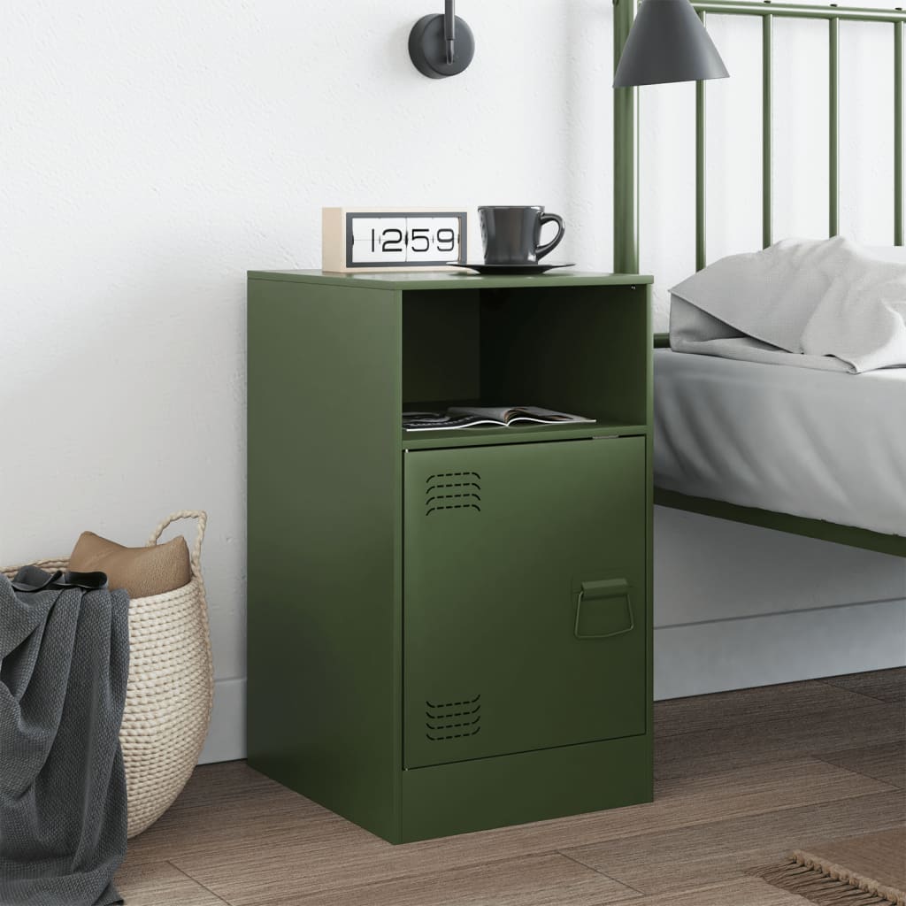 Comodino Verde Oliva 34,5x39x62 cm in Acciaio 841771