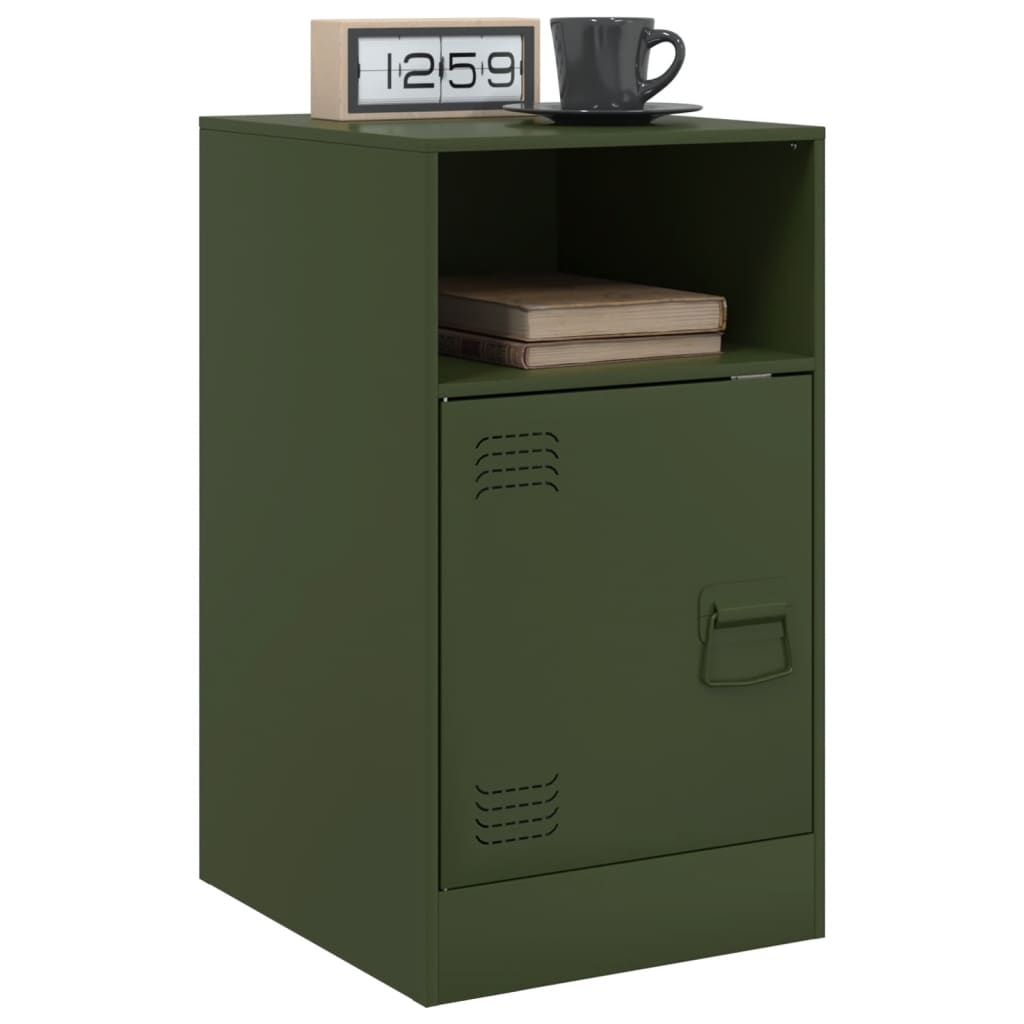 Comodino Verde Oliva 34,5x39x62 cm in Acciaio 841771