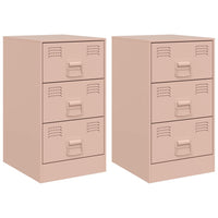 Comodini 2 pz Rosa 34,5x39x62 cm in Acciaio 841778