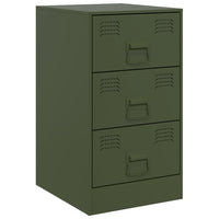 Comodino Verde Oliva 34,5x39x62 cm in Acciaio 841783