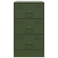 Comodino Verde Oliva 34,5x39x62 cm in Acciaio 841783