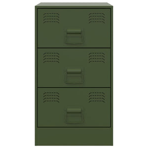 Comodino Verde Oliva 34,5x39x62 cm in Acciaio 841783