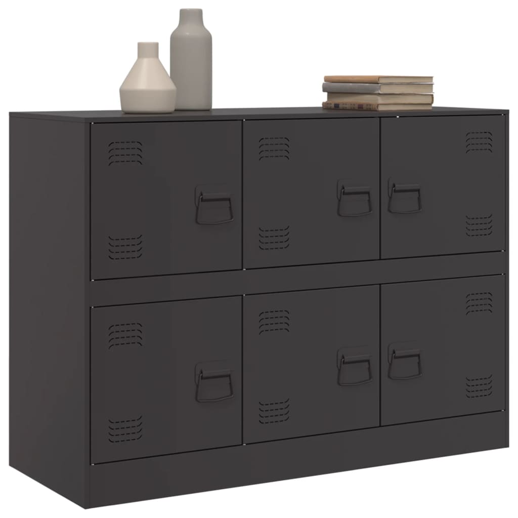 Credenza Nera 99x39x73 cm in Acciaio 841793