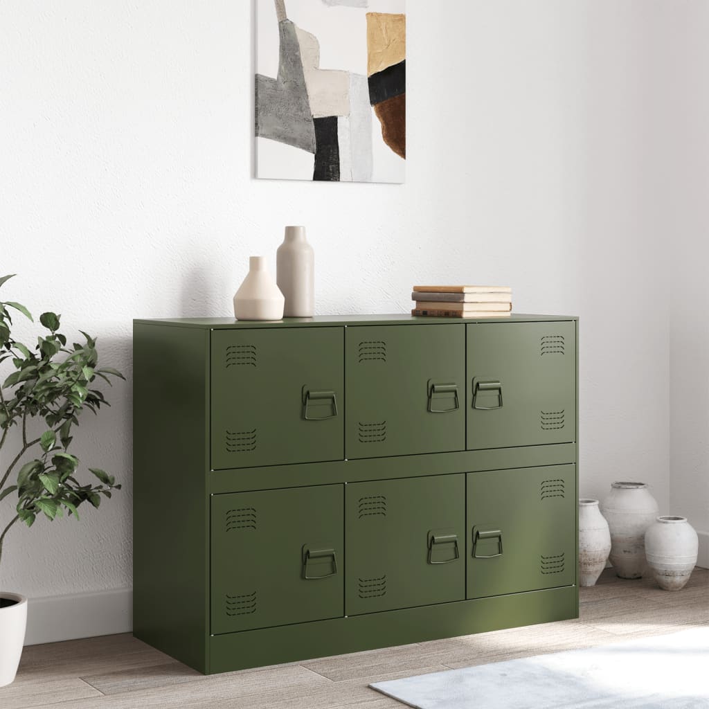 Credenza Verde Oliva 99x39x73 cm in Acciaio 841797