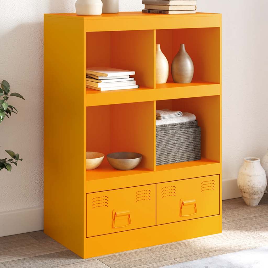 Credenza Giallo Senape 67x39x95 cm in Acciaio 841802