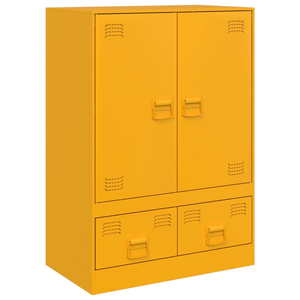 Credenza Giallo Senape 67x39x95 cm in Acciaio 841808