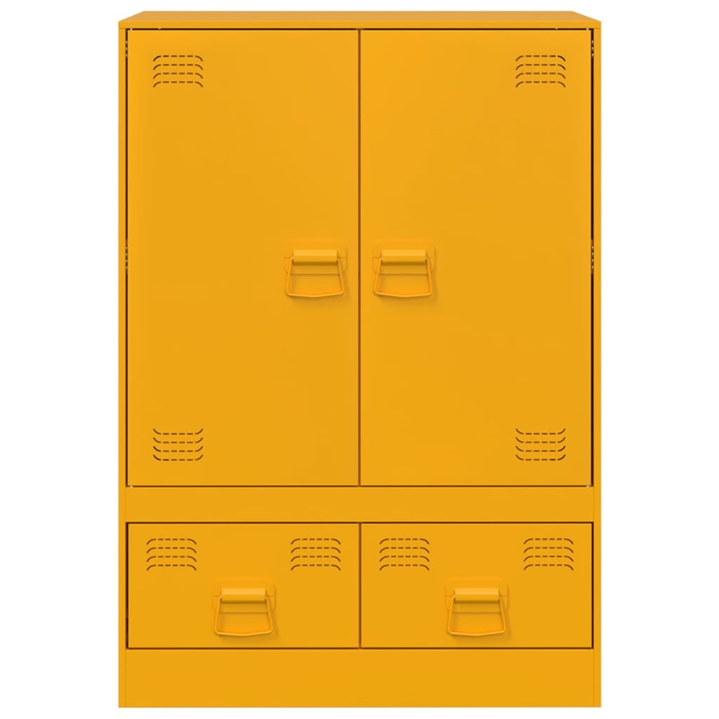 Credenza Giallo Senape 67x39x95 cm in Acciaio 841808