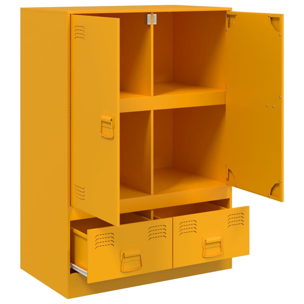 Credenza Giallo Senape 67x39x95 cm in Acciaio 841808