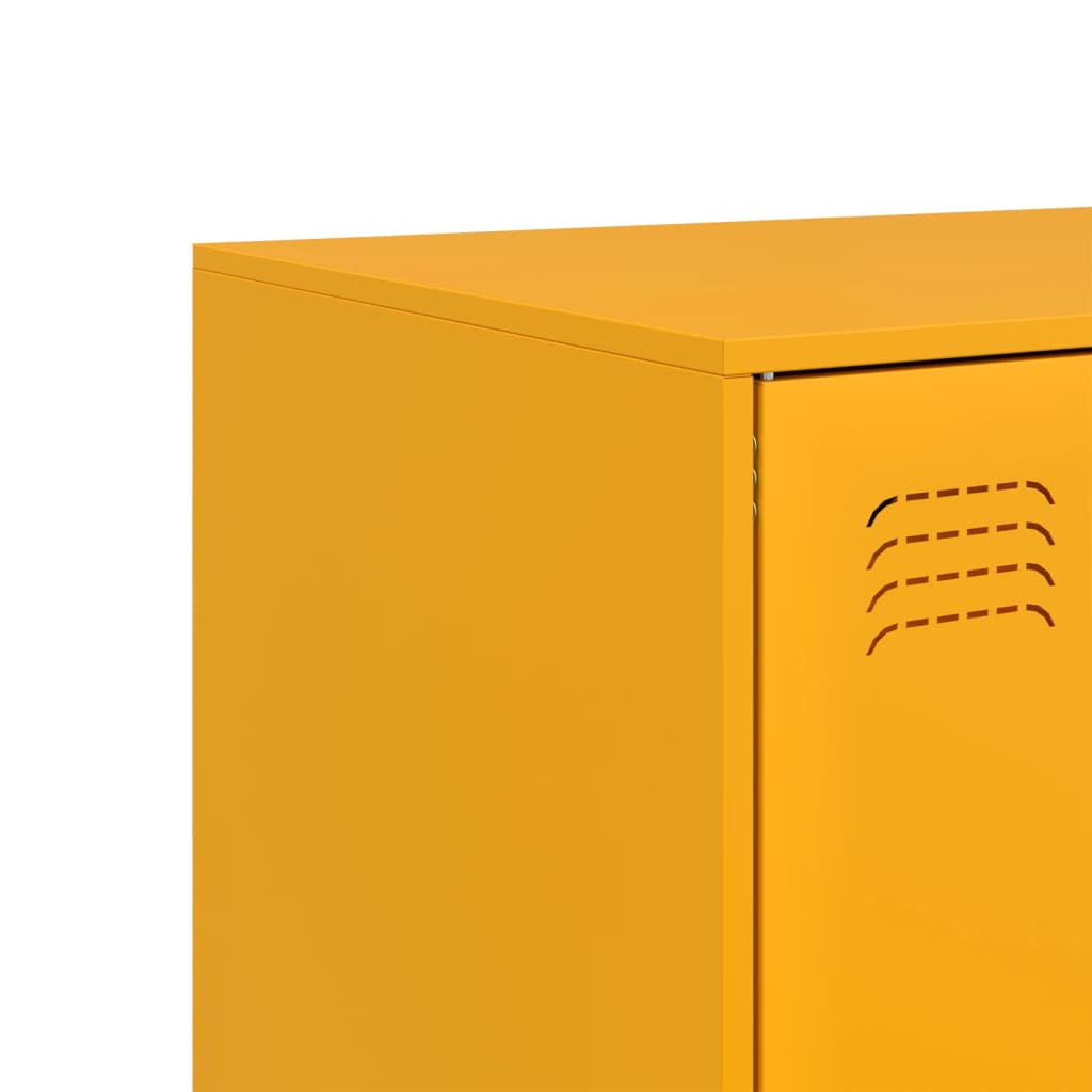 Credenza Giallo Senape 67x39x95 cm in Acciaio 841808