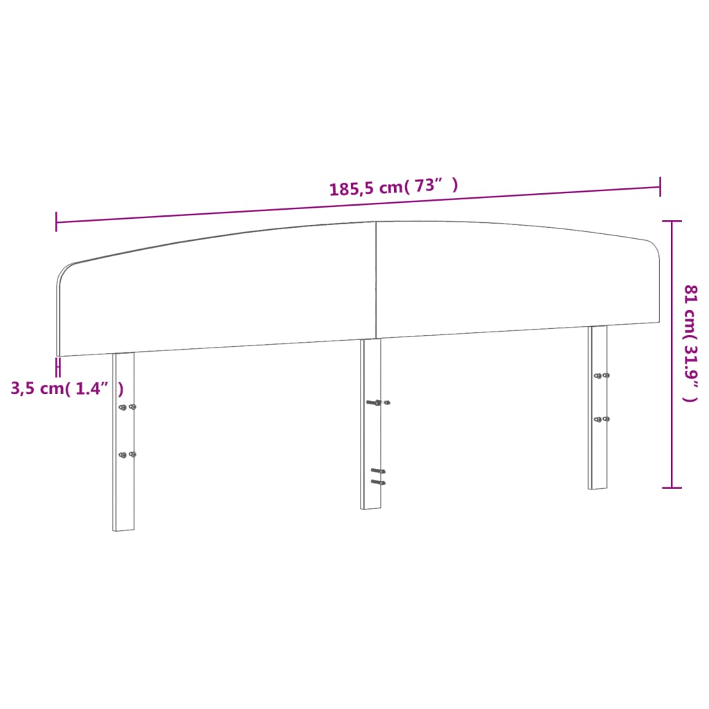 Testiera Bianca 180 cm in Legno Massello di Pino 842491