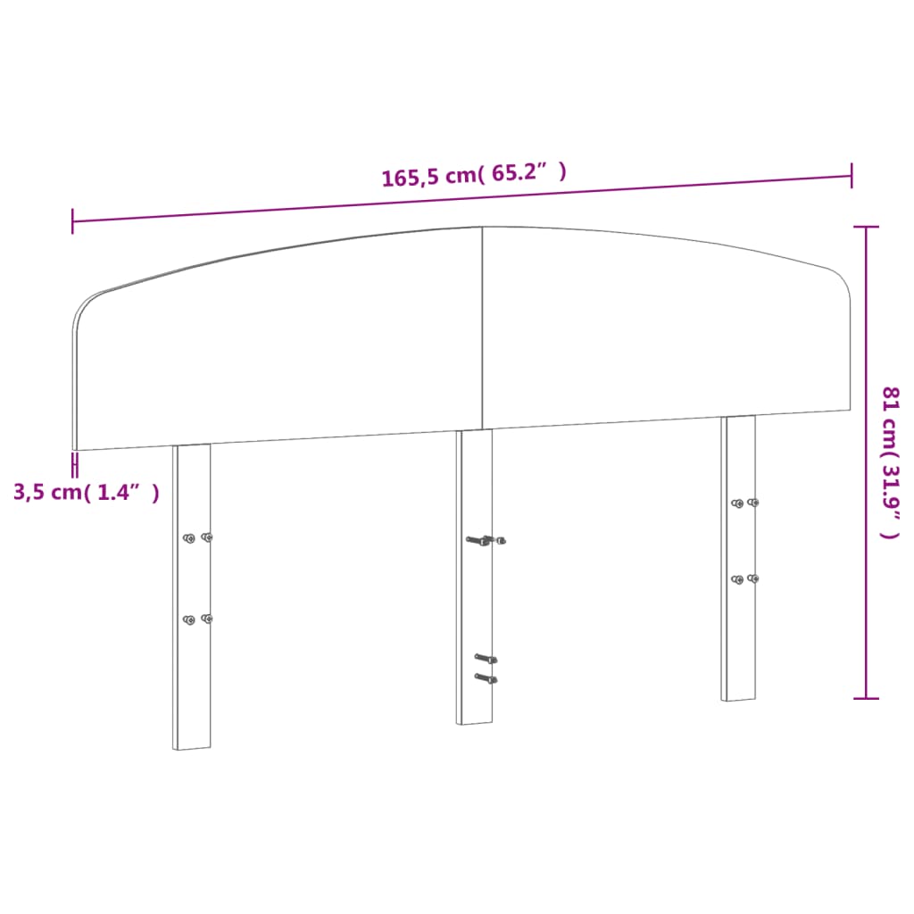 Testiera Bianca 160 cm in Legno Massello di Pino 842495