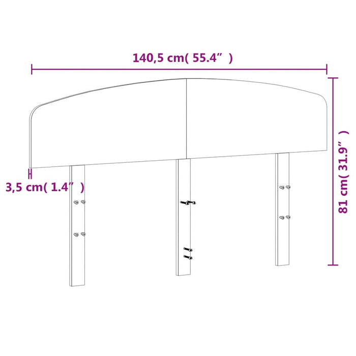 Testiera Marrone Cera 135 cm in Legno Massello di Pino 842509